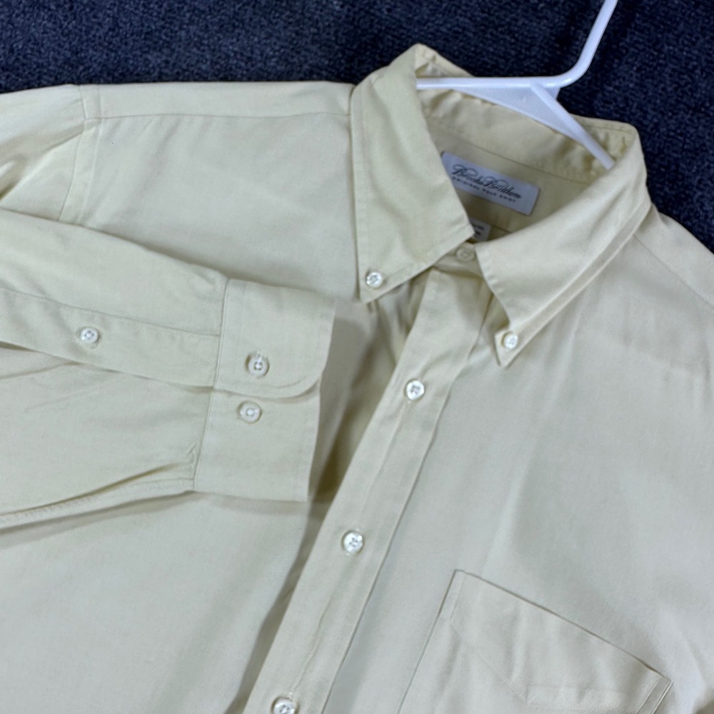 Brooks Brothers Dress Shirt Mens 16.5 34/35 Yellow Oxford Original Polo Shirt